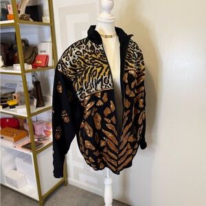 MODI Vintage Sequin Tiger Bomber Jacket